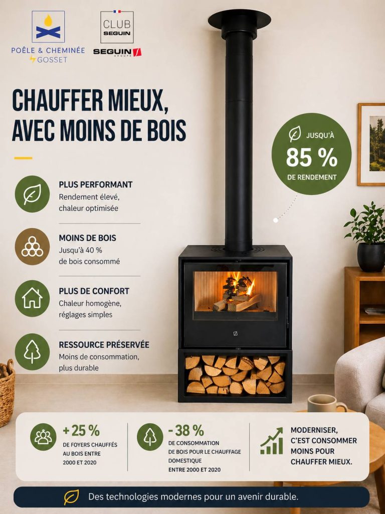 Les appareils de chauffage au bois modernes : chauffer mieux avec moins de combustible
